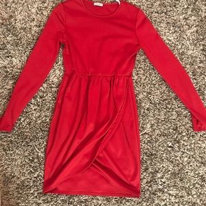 Sexy red long sleeve dress